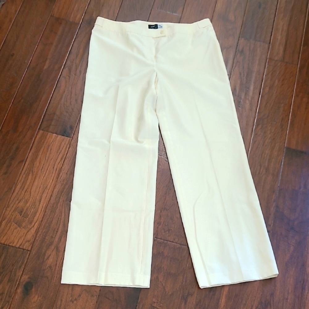 Saks Fifth Avenue Classic Cream Wool/Silk Blend, Fully Lined Trousers size 14
